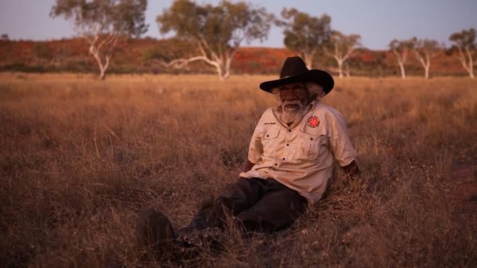 Person sat in the outback