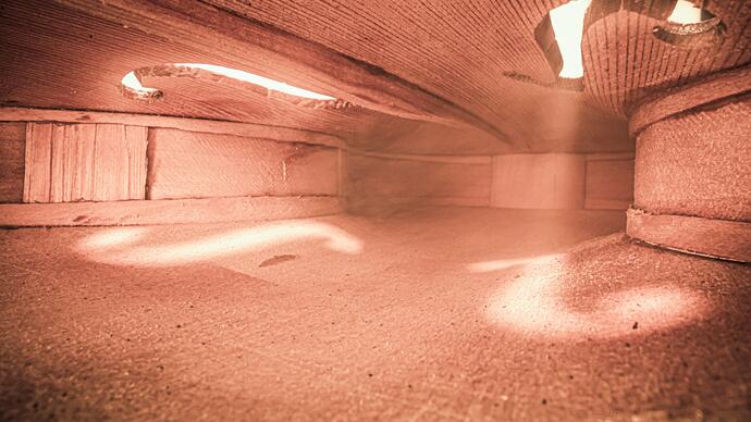 The inside of a violin