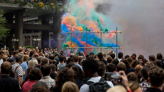 Photo of Station to Station smoke installation