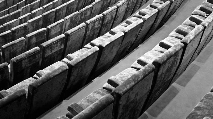 Black and white image of cinema seats