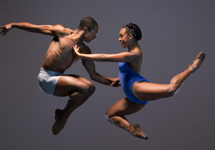 Two dancers in the air 