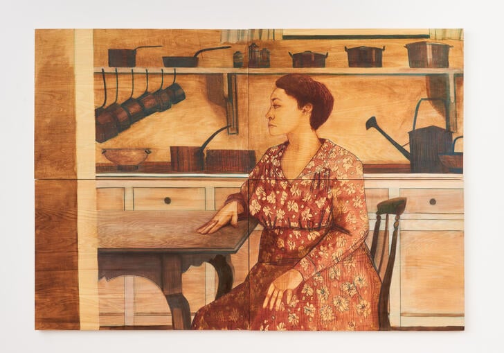 a painting of a woman by Pamela Phatsimo Sunstrum