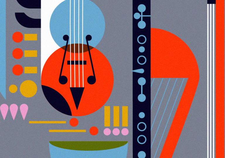 Illustration of musical instruments