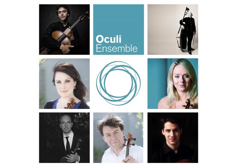 Collage of portraits of the Oculi Ensemble