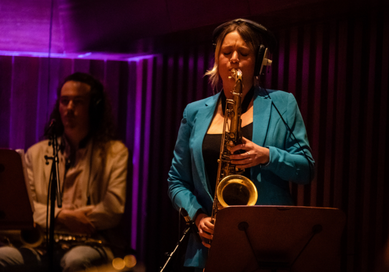 Guildhall School saxophonist in performance