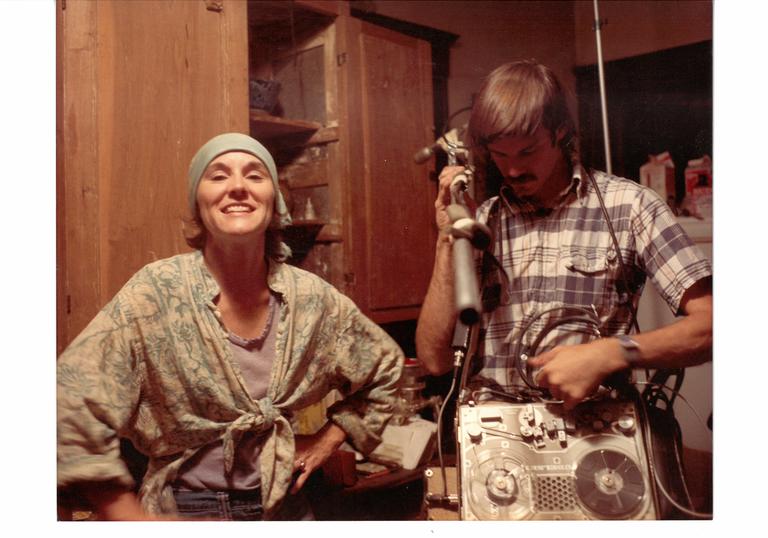 Director Penny Allen and sound recordist Gus Van Sant in Property