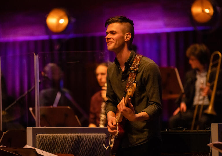 Guildhall Studio Orchestra guitarist