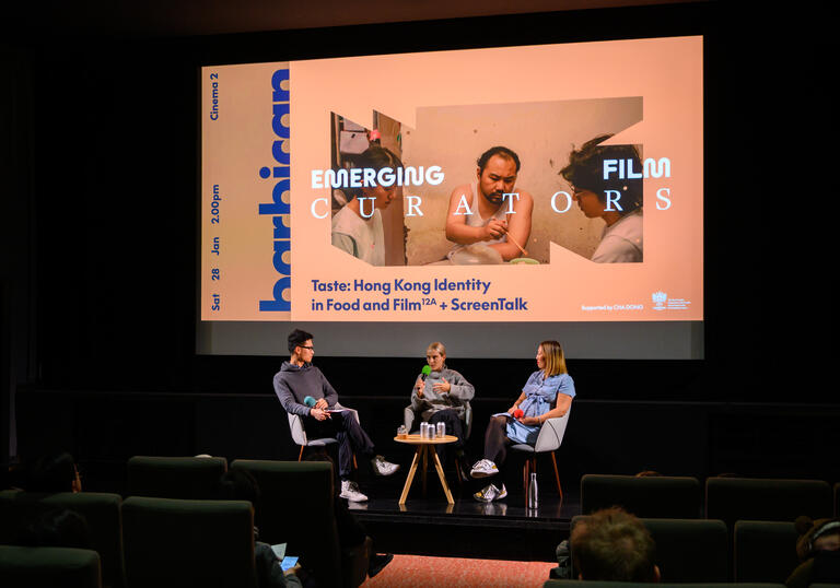 A panel discussion in a cinema 