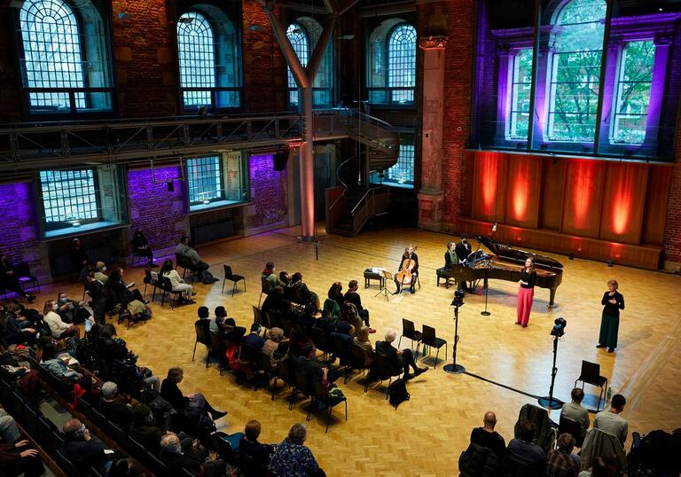 Birdseye view of concert at LSO St Luke's