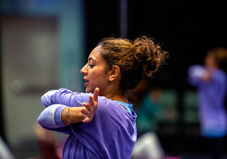 Kanwal Ahluwalia directing a Yogabliss session