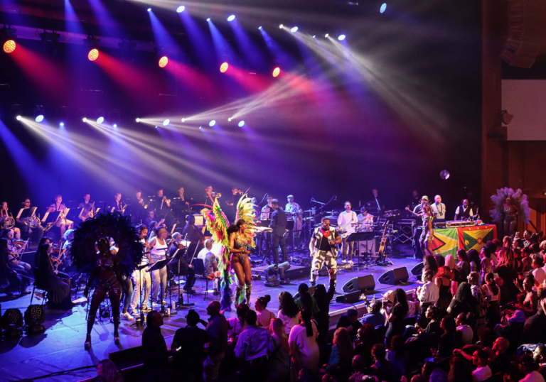 Performers on a stage