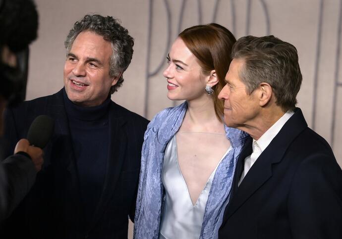 Emma Stone, Mark Ruffalo and Willem Dafoe