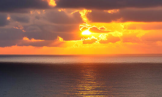 A photo of a sunset over the ocean