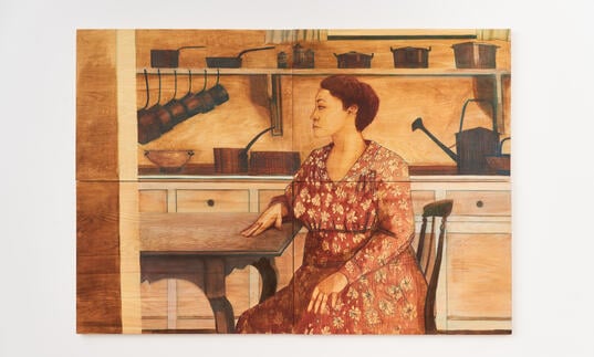 a painting of a woman by Pamela Phatsimo Sunstrum