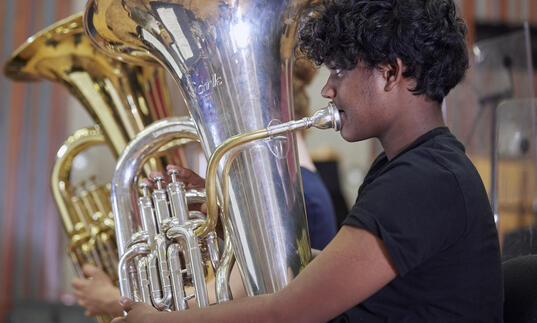 Junior Guildhall tuba player