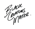 Black Creators Matter logo in black